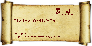 Pieler Abdiás névjegykártya